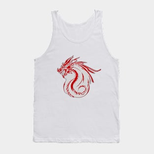 Dragon Red Shadow Silhouette Anime Style Collection No. 448 Tank Top